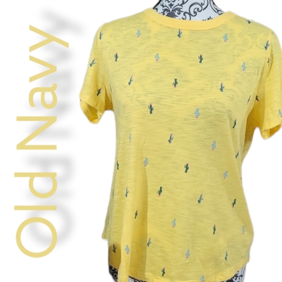 Old Navy "Everywear" Cactus Print Slub Tee - Picture 3 of 8